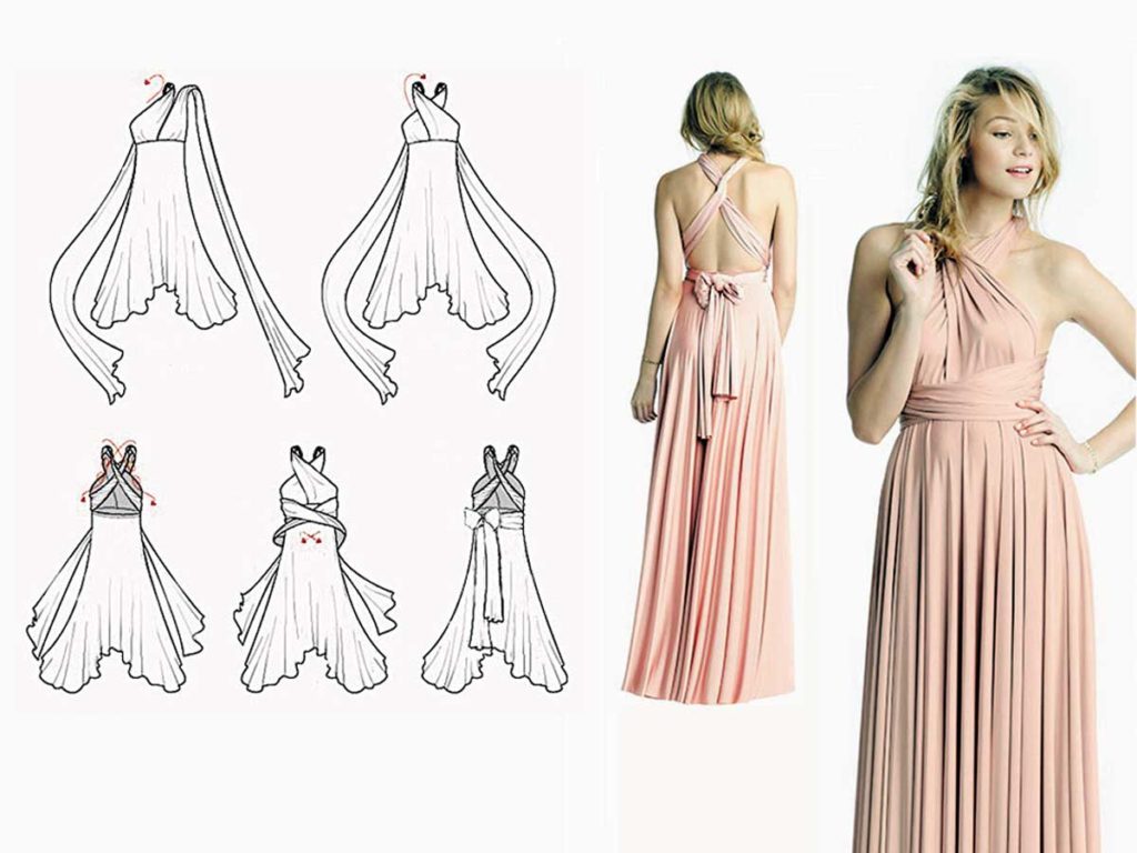 Выкройка платья-трансформер: одно платье — много вариантов